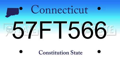 57FT566 Connecticut License Plate