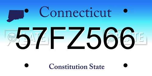 57FZ566 Connecticut License Plate