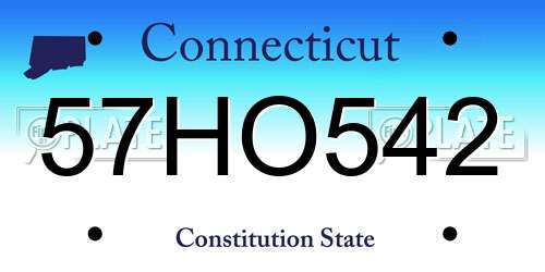 57HO542 Connecticut License Plate
