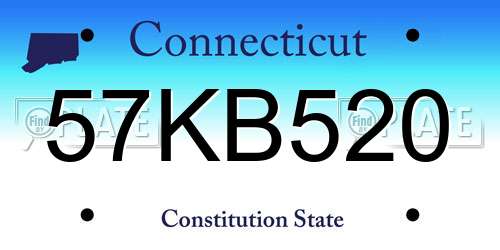 57KB520 Connecticut License Plate