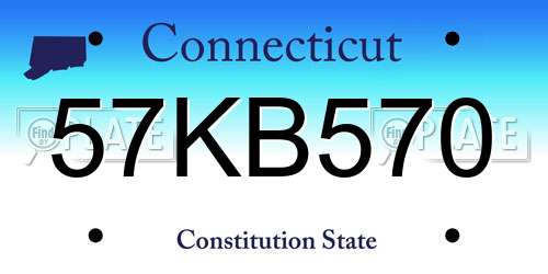 57KB570 Connecticut License Plate