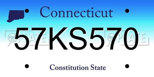 57KS570 Connecticut License Plate