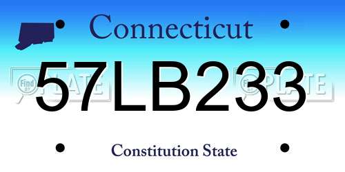 57LB233 Connecticut License Plate