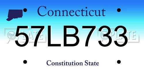 57LB733 Connecticut License Plate