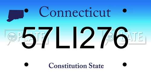 57LI276 Connecticut License Plate