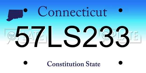 57LS233 Connecticut License Plate