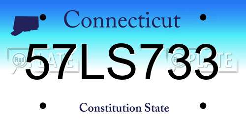 57LS733 Connecticut License Plate