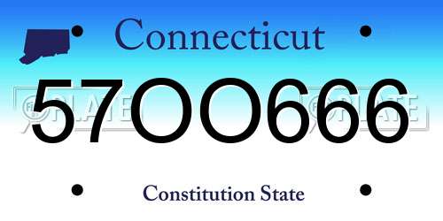 57OO666 Connecticut License Plate