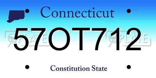 57OT712 Connecticut License Plate