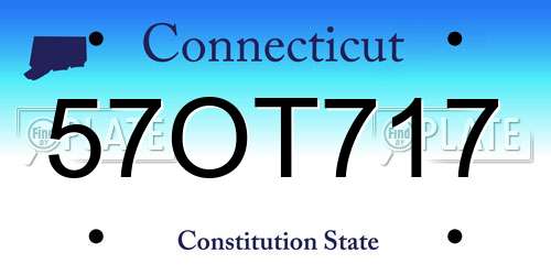 57OT717 Connecticut License Plate
