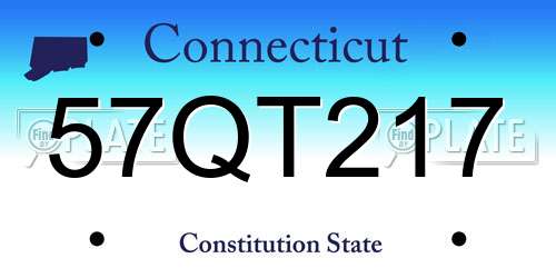 57QT217 Connecticut License Plate