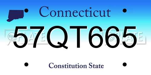 57QT665 Connecticut License Plate