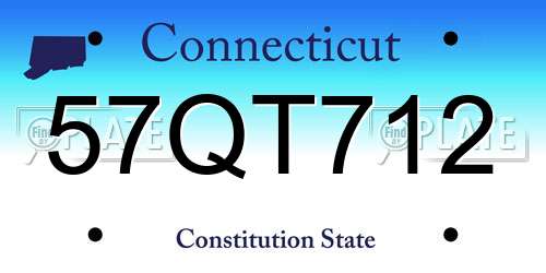 57QT712 Connecticut License Plate