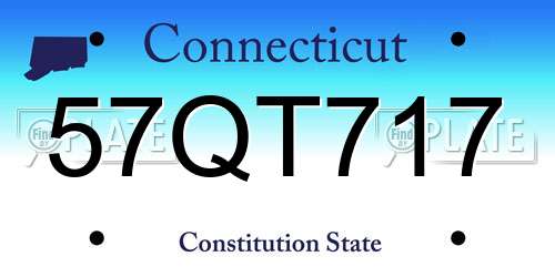 57QT717 Connecticut License Plate