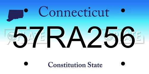 57RA256 Connecticut License Plate