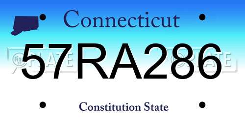 57RA286 Connecticut License Plate
