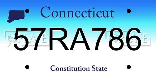 57RA786 Connecticut License Plate