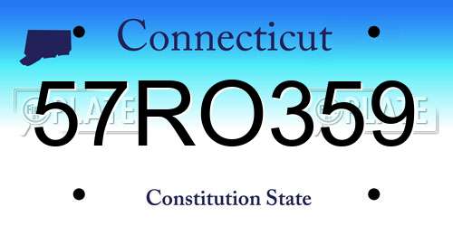 57RO359 Connecticut License Plate