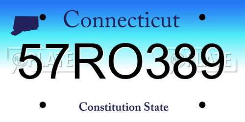57RO389 Connecticut License Plate