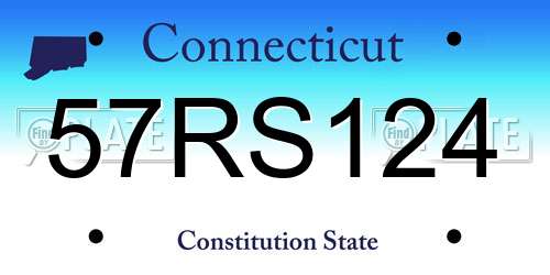 57RS124 Connecticut License Plate