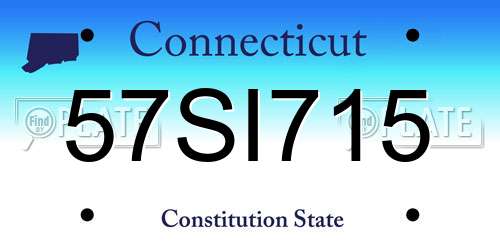 57SI715 Connecticut License Plate