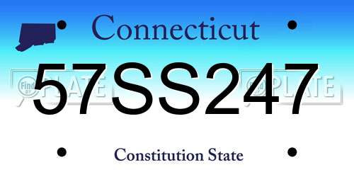 57SS247 Connecticut License Plate