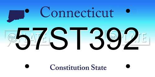 57ST392 Connecticut License Plate