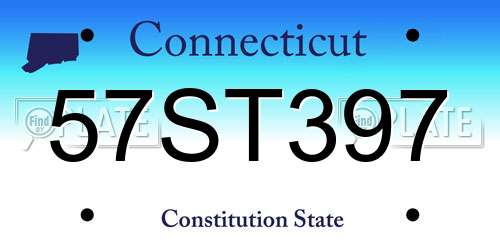57ST397 Connecticut License Plate