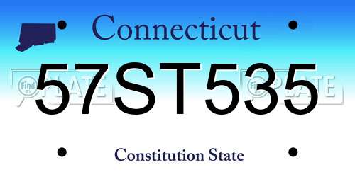 57ST535 Connecticut License Plate
