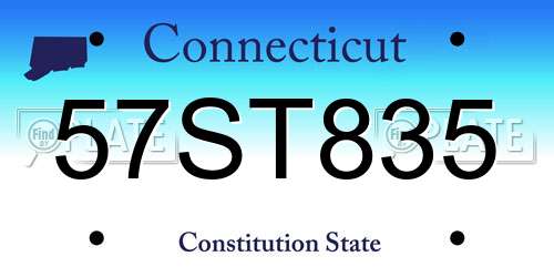 57ST835 Connecticut License Plate