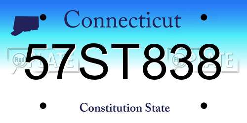 57ST838 Connecticut License Plate