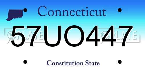 57UO447 Connecticut License Plate