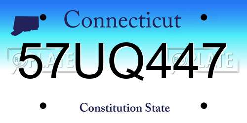 57UQ447 Connecticut License Plate