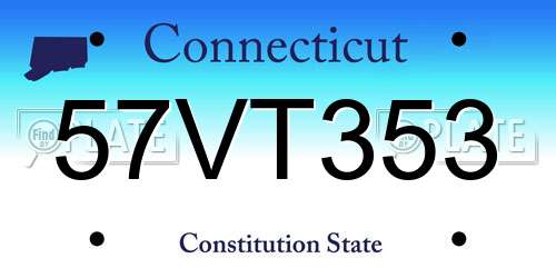 57VT353 Connecticut License Plate