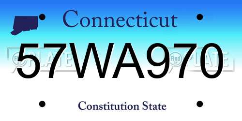 57WA970 Connecticut License Plate