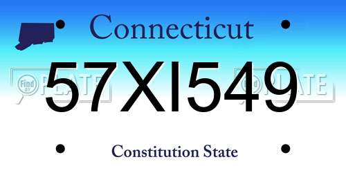 57XI549 Connecticut License Plate