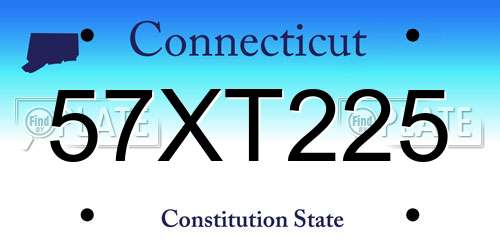 57XT225 Connecticut License Plate
