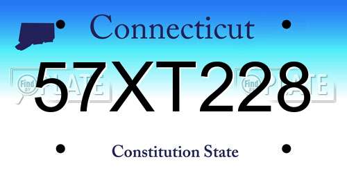 57XT228 Connecticut License Plate