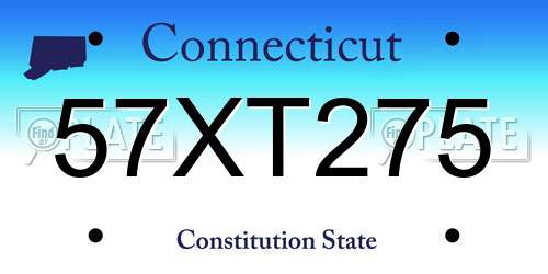 57XT275 Connecticut License Plate