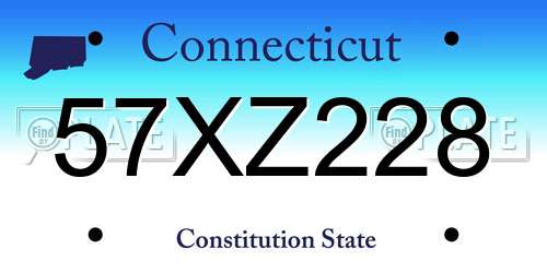 57XZ228 Connecticut License Plate