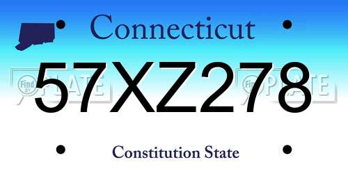 57XZ278 Connecticut License Plate