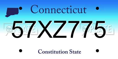 57XZ775 Connecticut License Plate