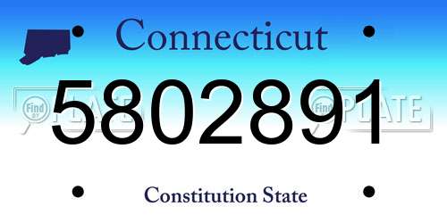 5802891 Connecticut License Plate