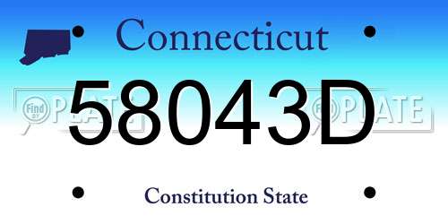 58043D Connecticut License Plate
