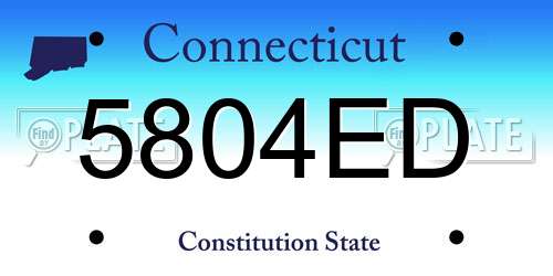 5804ED Connecticut License Plate