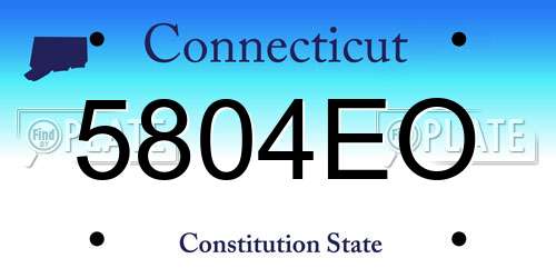 5804EO Connecticut License Plate