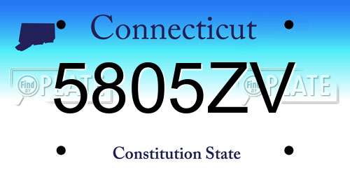 5805ZV Connecticut License Plate
