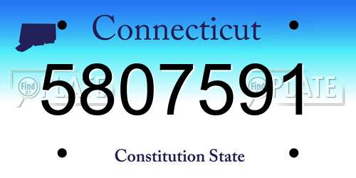 5807591 Connecticut License Plate