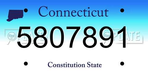 5807891 Connecticut License Plate