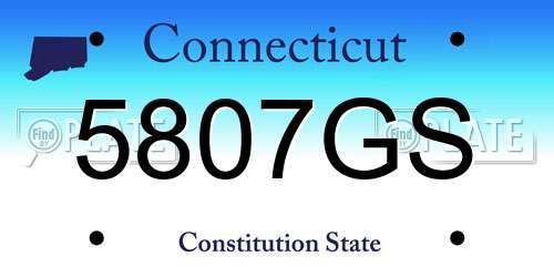 5807GS Connecticut License Plate